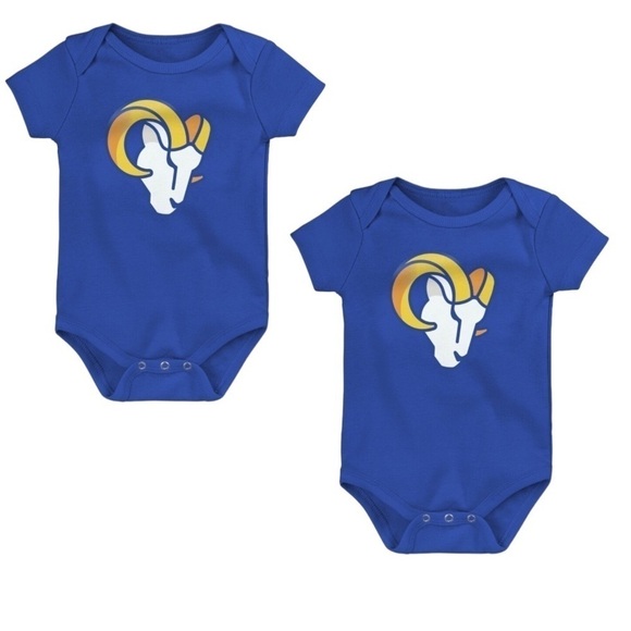 2 three pack sets NFL licensed Rams Infant 6 total onesie Bodysuits NWT - Picture 3 of 7
